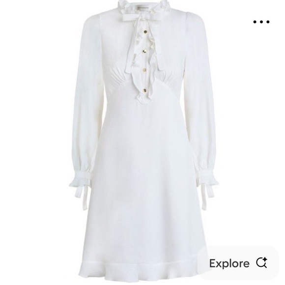 Zimmermann White Long Sleeve Dress